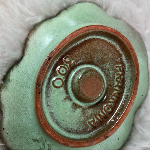 FRANKOMA GREEN PRAIRIE FOUR LEAF CLOVER CANDLE HOLDER - Picture 5 of 5